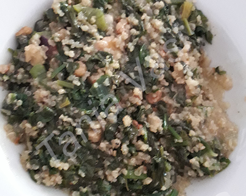 Киноа с лапад и орехи